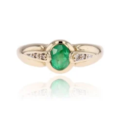 Bague émeraude diamants occasion