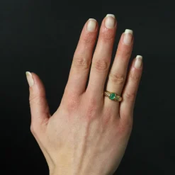 Bague émeraude diamants occasion