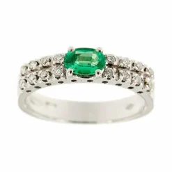 Bague émeraude et diamant