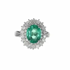 Bague émeraude et diamant