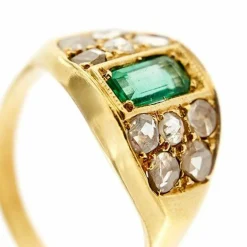 Bague émeraude et diamant