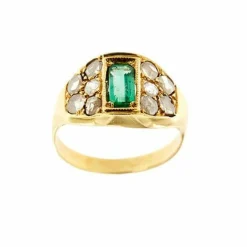 Bague émeraude et diamant