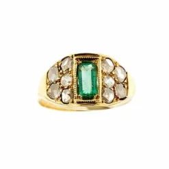 Bague émeraude et diamant