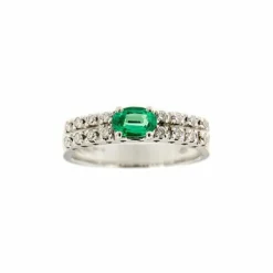 Bague émeraude et diamant