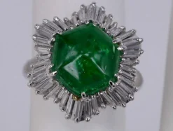 bague émeraude et diamant colombienne