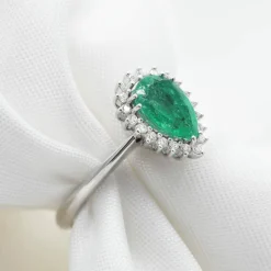 Bague émeraude et diamant colombiens