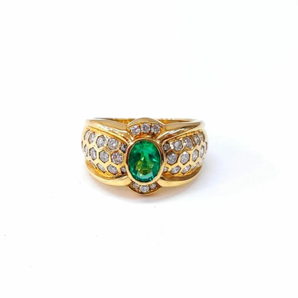 Bague émeraude et diamants