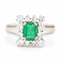 Bague Émeraude et Diamants, Vintage