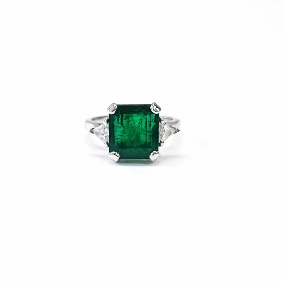 Bague émeraude et diamants