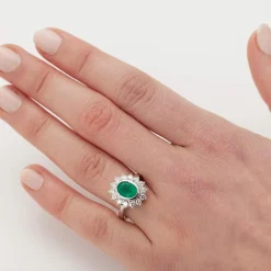 Bague émeraude et diamants
