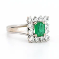 Bague Émeraude et Diamants, Vintage