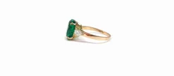 Bague émeraude et diamants poires
