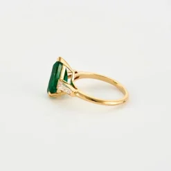 Bague émeraude et diamants or jaune