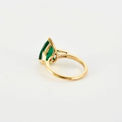 Bague émeraude et diamants or jaune