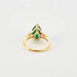 Bague émeraude et diamants or jaune