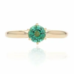 Bague émeraude or jaune en solitaire