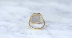 Bague micro mosaïque bouquet fleur or jaune