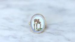 Bague micro mosaïque temple antique or jaune