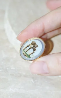 Bague micro mosaïque temple antique or jaune