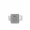 Bague mode en or blanc certifiée HRD avec diamants