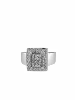 Bague mode en or blanc certifiée HRD avec diamants