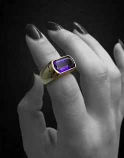 Bague moderne avec améthyste