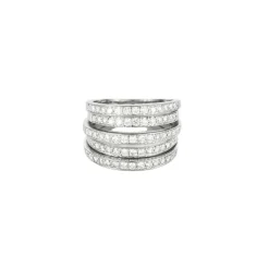 Bague moderne or blanc et diamants