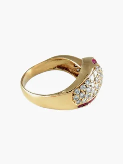 BAGUE MODERNE OR RUBIS & DIAMANTS