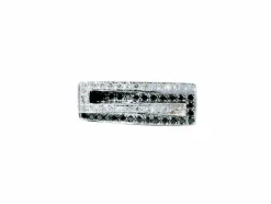 Bague moderniste en or blanc et diamants noirs et blanc