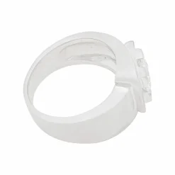 Bague moderniste en or blanc, diamant.