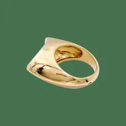 Bague moderniste or, diamant brun.
