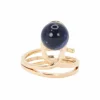 Bague moderniste or jaune sodalite