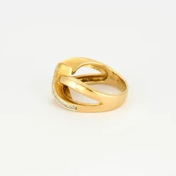 Bague Moderniste or jaune Saphirs et Diamants