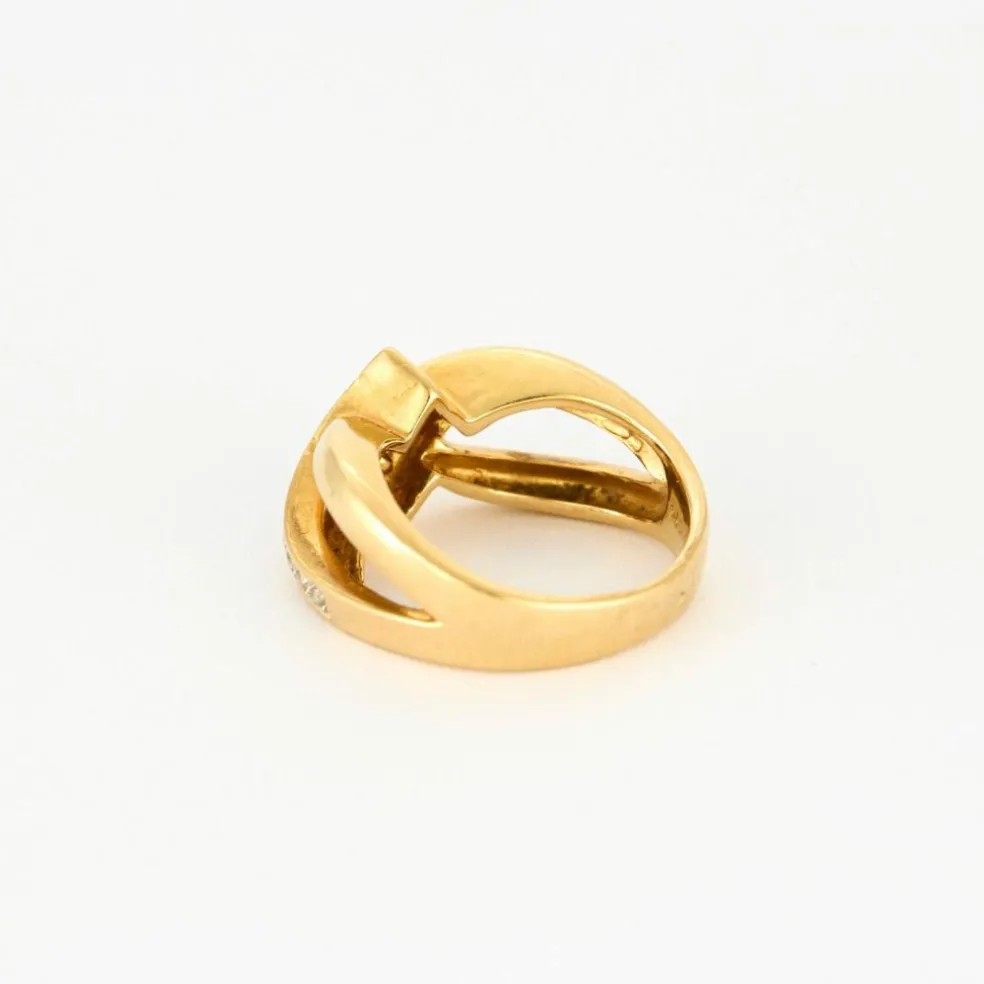 Bague Moderniste or jaune Saphirs et Diamants