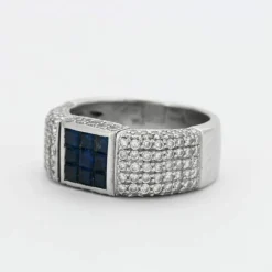 Bague Moderniste Saphirs Diamants