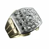 Bague modèle Tank d'époque 1940/50 deux ors diamants