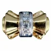 Bague modèle Tank d'époque 1940/50 deux ors diamants