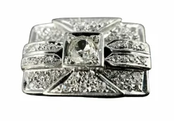 Bague modèle Tank or blanc diamants