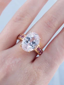 Bague Morganite Saphirs roses