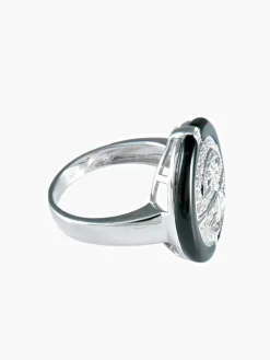 Bague Motif chinois Onyx Diamants