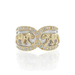 Bague Motif Panthère Or et Diamants