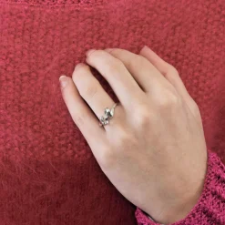 Bague Mouvementée or blanc