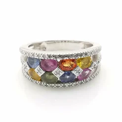 Bague multi-pierres précieuses