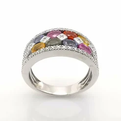 Bague multi-pierres précieuses