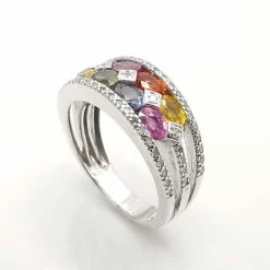 Bague multi-pierres précieuses