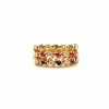 Bague multi-pierres spirales or jaune