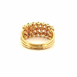 Bague multi-pierres spirales or jaune