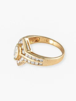 Bague Navette en Diamants, Or Jaune