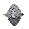 Bague navette en platine et diamants Art Déco