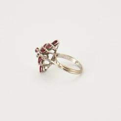 Bague Navette Rubis Diamants